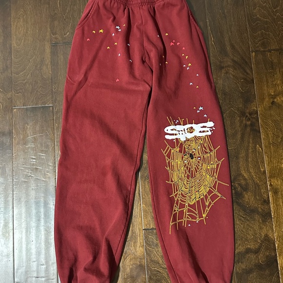 Sp5der Maroon sweatpants size small